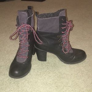 Black Patent Leather Combat Booties